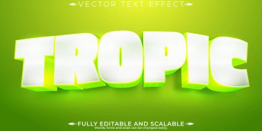 Düzenlenebilir metin efekti tropik, 3D egzotik ve yaz yazı tipi biçimi