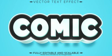 Düzenlenebilir metin efekti, 3d çizgi film ve komik yazı tipi biçimi