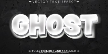 Hayalet çizgi film metni efekti, düzenlenebilir sisli korku metni tarzı