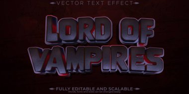 Vampir korkunç metin efekti, düzenlenebilir korku ve kabus metni.