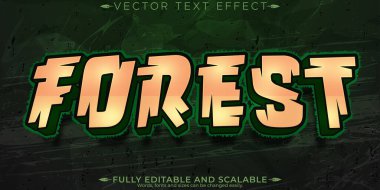 Orman yeşili metin efekti, düzenlenebilir ağaç ve doğa metin biçimi