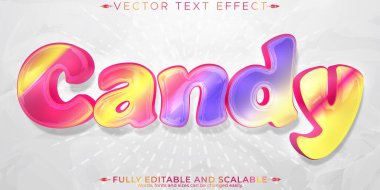 Şeker şekeri metin efekti, düzenlenebilir tatlı ve yiyecek metin biçimi