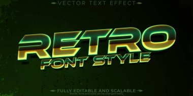 Retro etiket metin efekti, düzenlenebilir 70 'ler ve 80' ler metin biçimi
