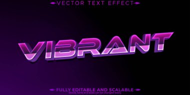 Neon düzenlenebilir metin efekti, düzenlenebilir parlak ve canlı metin biçimi