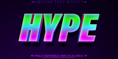 Neon düzenlenebilir metin efekti, düzenlenebilir parlaklık ve abartılmış metin biçimi