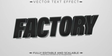 Fabrika düzenlenebilir metin efekti, düzenlenebilir marka ve siyah metinler