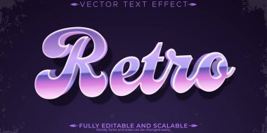 Retro etiket metin efekti, düzenlenebilir 70 'ler ve 80' ler metin biçimi