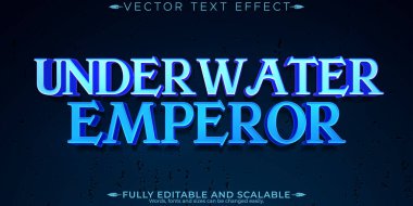 Sea editable text effect, editable king and emperor text style clipart