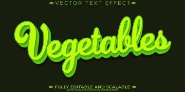 Organik yeşil metin efekti, düzenlenebilir doğal ve meyve metin biçimi