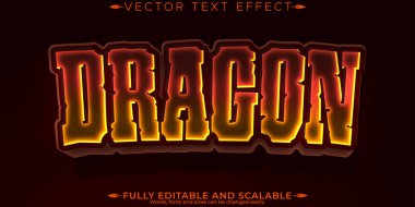 Ejderha düzenlenebilir metin efekti, düzenlenebilir fantezi ve ateş metin stili