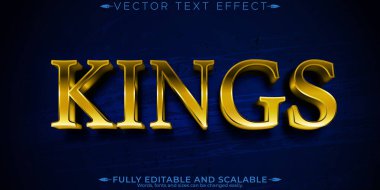Kral düzenlenebilir metin efekti, düzenlenebilir altın ve şövalyelik metin biçimi