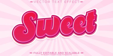 Tatlı düzenlenebilir metin efekti, düzenlenebilir şeker ve retro metin biçimi