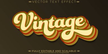 Retro etiket metin efekti, düzenlenebilir 70 'ler ve 80' ler metin biçimi