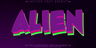 Uzaylı düzenlenebilir metin efekti, düzenlenebilir boşluk ve gökada biçimi