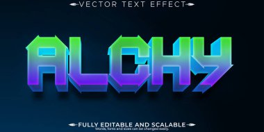 Alchy düzenlenebilir metin efekti, düzenlenebilir boşluk ve galaksi metin biçimi