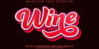 Şarap düzenlenebilir metin efekti, düzenlenebilir üzüm bağı ve üzümlü metin ambarı