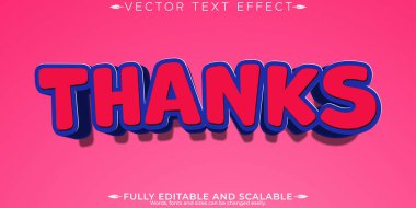 Düzenlenebilir metin efekti, 3D çocuk ve komik yazı tipi