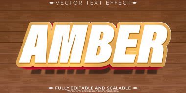 Amber editable text effect, editable wood and natural text style clipart