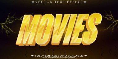 Düzenlenebilir metin efekti, düzenlenebilir altın ve sinematik metin st