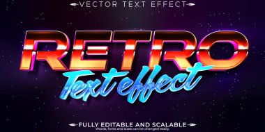 Klasik 80 'ler metin efekti, düzenlenebilir retro gelecek ve siber uzay t