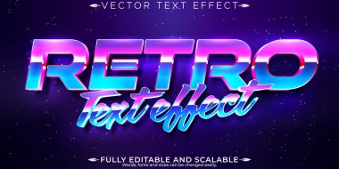 Klasik 80 'ler metin efekti, düzenlenebilir retro gelecek ve siber uzay t