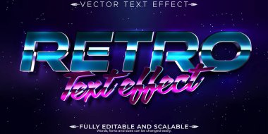 Klasik 80 'ler metin efekti, düzenlenebilir retro gelecek ve siber uzay t