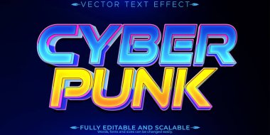 Siber metin efekti, düzenlenebilir gelecek ve neon metin biçimi