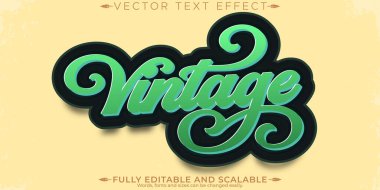 Retro etiket metin efekti, düzenlenebilir 70 'ler ve 80' ler metin biçimi