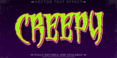 Cadılar Bayramı canavar metin efekti, düzenlenebilir korku ve korkutucu metin st