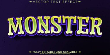 Cadılar Bayramı canavar metin efekti, düzenlenebilir korku ve korkutucu metin st