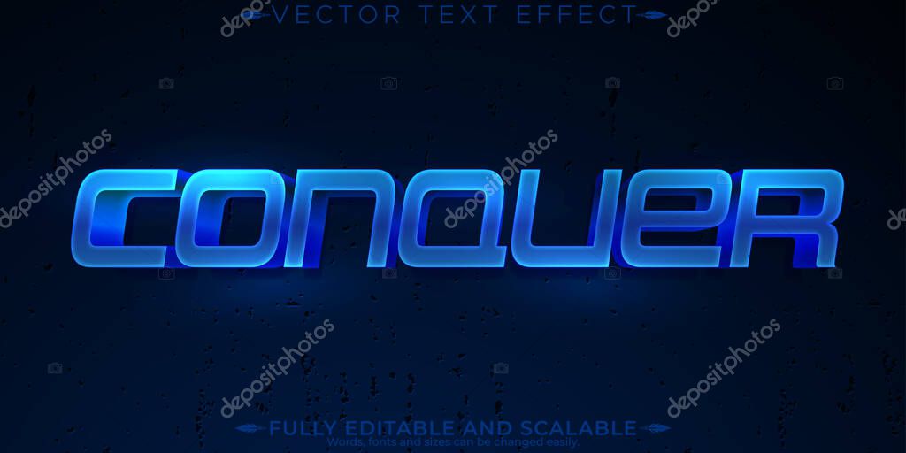 Conquer editable text effect, editable knight and medieval text