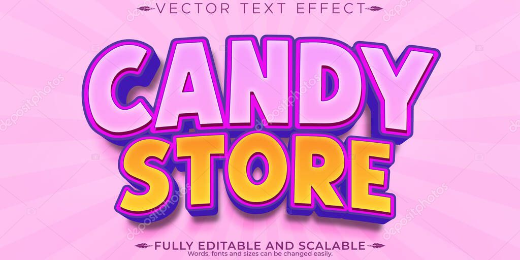 Candy editable text effect, editable cartoon and sweet text styl