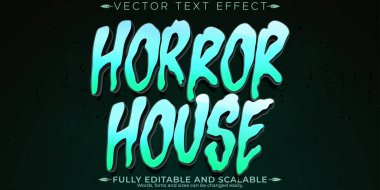 Cadılar Bayramı canavar metin efekti, düzenlenebilir korku ve korkutucu metin st