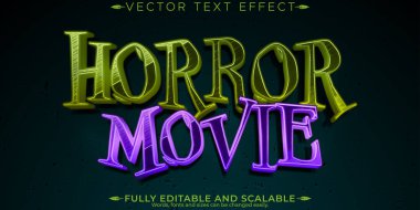 Cadılar Bayramı canavar metin efekti, düzenlenebilir korku ve korkutucu metin st