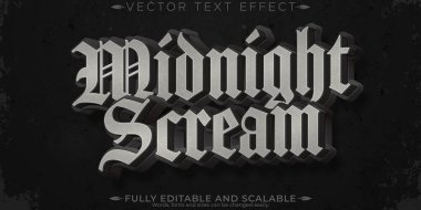 Cadılar Bayramı canavar metin efekti, düzenlenebilir korku ve korkutucu metin st