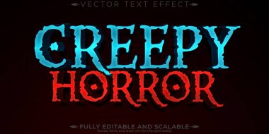 Cadılar Bayramı canavar metin efekti, düzenlenebilir korku ve korkutucu metin st