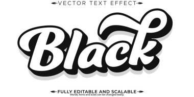 Siyah metin efekti, düzenlenebilir modern ve poster tarzı