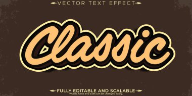 Retro etiket metin efekti, düzenlenebilir 70 'ler ve 80' ler metin biçimi