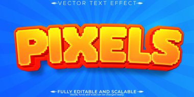 Piksel düzenlenebilir metin efekti, düzenlenebilir oyun salonu ve retro metin biçimi