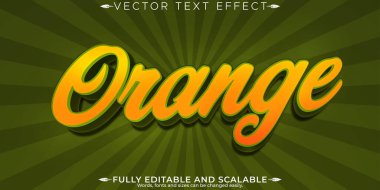 Turuncu düzenlenebilir metin efekti, düzenlenebilir meyve suyu ve taze metin biçimi