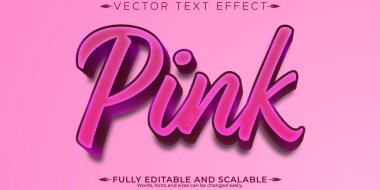 Pembe düzenlenebilir metin efekti, düzenlenebilir aşk ve romantik metin tarzı