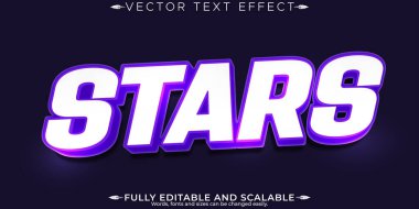 Yıldızlar düzenlenebilir metin efekti, düzenlenebilir boşluk ve gökada biçimi