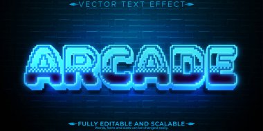 Arcade düzenlenebilir metin efekti, düzenlenebilir oyun ve eski metin biçimi