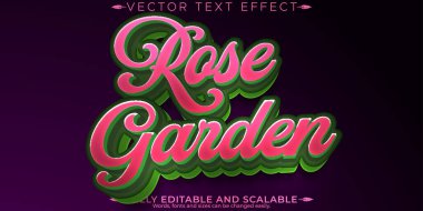 Gül düzenlenebilir metin efekti, düzenlenebilir bahçe ve çiçek metin biçimi