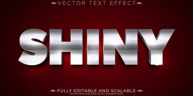 Gümüş düzenlenebilir metin efekti, düzenlenebilir metalik ve parlak metin st