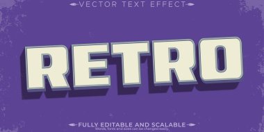 Retro düzenlenebilir metin efekti, düzenlenebilir vintage ve nostaljik metin 