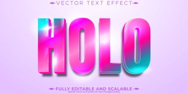 Holo düzenlenebilir metin efekti, düzenlenebilir holografik ve geleceksel t