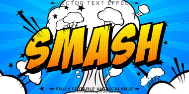 Comic editable text effect, editable cartoon and animated text s clipart