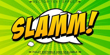 Comic editable text effect, editable cartoon and animated text s clipart