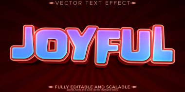 Neşeli düzenlenebilir metin efekti, düzenlenebilir çizgi film ve canlandırılmış metin 